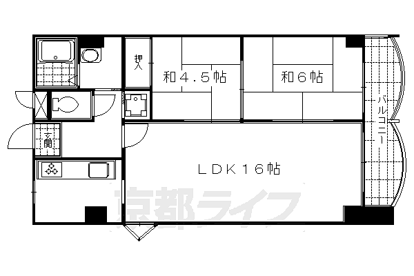 ヴォール・ヴォラン 702｜京都府京都市中京区新町通四条上ル小結棚町(賃貸マンション2LDK・7階・62.37㎡)の写真 その2