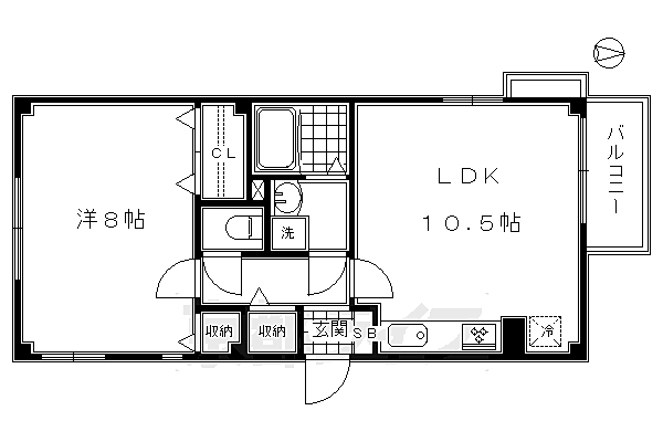 パディントンＮ・Ｃ 202｜京都府京都市南区四ツ塚町(賃貸マンション1LDK・2階・45.12㎡)の写真 その2