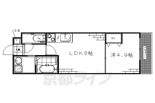 京都府京都市伏見区桃山水野左近東町(賃貸マンション1LDK・4階・29.70㎡)の写真 その2