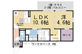 京都府京都市山科区北花山大林町（賃貸アパート1LDK・1階・43.10㎡） その2