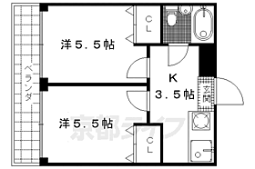 京都府京都市伏見区下鳥羽北ノ口町（賃貸マンション2K・3階・25.07㎡） その2