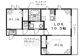 京都府京都市伏見区下鳥羽中円面田町（賃貸アパート2LDK・2階・54.28㎡） その2