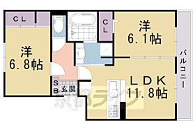 京都府京都市伏見区羽束師鴨川町（賃貸アパート2LDK・3階・58.07㎡） その2