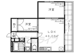 京都府京都市伏見区竹田醍醐田町（賃貸マンション2LDK・1階・43.06㎡） その2