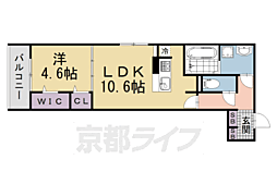 京阪本線 丹波橋駅 徒歩3分の賃貸アパート 2階1LDKの間取り