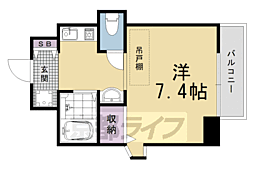 阪急京都本線 西院駅 徒歩9分の賃貸マンション 8階1Kの間取り