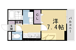 JR東海道・山陽本線 長岡京駅 徒歩12分の賃貸アパート 2階1Kの間取り