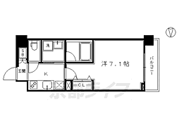 ベラジオ京都烏丸十条ＩＩ 5階1Kの間取り