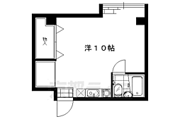 京阪本線 藤森駅 徒歩6分の賃貸マンション 3階ワンルームの間取り