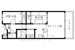 京阪本線 丹波橋駅 徒歩7分の賃貸マンション 3階2LDKの間取り