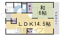 阪急京都本線 長岡天神駅 徒歩18分の賃貸アパート 2階1LDKの間取り