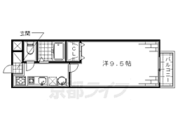 京阪本線 龍谷大前深草駅 徒歩16分の賃貸アパート 2階1Kの間取り