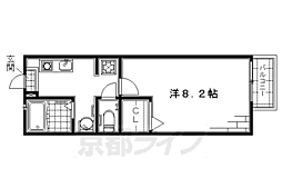 近鉄京都線 伏見駅 徒歩5分の賃貸アパート 1階1Kの間取り
