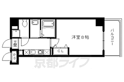 阪急京都本線 西京極駅 徒歩3分の賃貸マンション 3階1Kの間取り