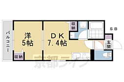 京阪本線 藤森駅 徒歩5分の賃貸マンション 4階1DKの間取り