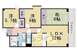 阪急京都本線 西向日駅 徒歩5分の賃貸マンション 2階3LDKの間取り