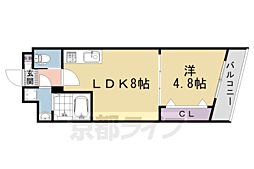 JR山陰本線 嵯峨嵐山駅 徒歩6分の賃貸マンション 3階1LDKの間取り