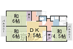 阪急京都本線 西向日駅 徒歩5分の賃貸マンション 3階3DKの間取り