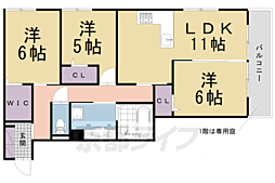 阪急京都本線 西山天王山駅 徒歩9分の賃貸マンション 1階3LDKの間取り