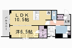 阪急京都本線 西院駅 徒歩15分の賃貸マンション 4階1LDKの間取り