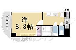 JR東海道・山陽本線 長岡京駅 徒歩3分の賃貸マンション 4階1Kの間取り