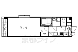 京阪本線 伏見桃山駅 徒歩1分の賃貸マンション 2階1Kの間取り