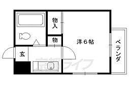 京阪本線 龍谷大前深草駅 徒歩10分の賃貸マンション 1階1Kの間取り