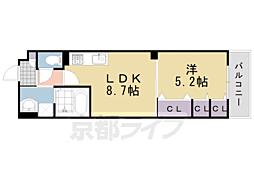 阪急京都本線 西向日駅 徒歩8分の賃貸アパート 3階1LDKの間取り