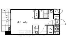 プレサンス京都烏丸ＮＥＸＴ 7階1Kの間取り