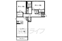 JR山陰本線 嵯峨嵐山駅 徒歩9分の賃貸アパート 3階2LDKの間取り