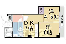 メゾン・ド・フローラ 2DKの間取図画像