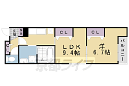 グランディオーズ桂 1DKの間取図画像