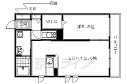 シャーメゾン宇治神明 1LDKの間取図画像