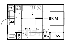 丸山荘 2Kの間取図画像