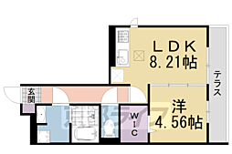 アイル京都宇治西 1LDKの間取図画像