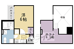 リヴァブル京都駅西 1Kの間取図画像