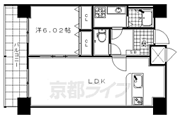 HF四条河原町レジデンス 1LDKの間取図画像