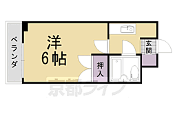 第22長栄エバグリーン桂川 1Kの間取図画像
