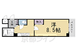 クオーレ京都 1Kの間取図画像