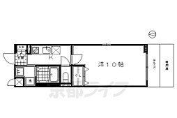 シティハウス都 1Kの間取図画像