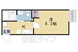 noa東寺駅 1Kの間取図画像
