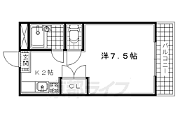 シェルマンション 1Kの間取図画像