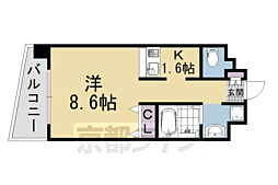プレサンス京都烏丸NEXT 1Kの間取図画像