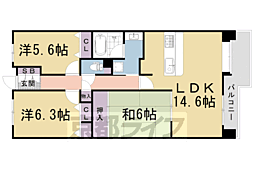 ファミールガーデン二条駅前WEST 3LDKの間取図画像