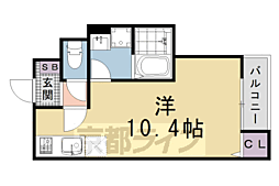 D porta Pine ワンルームの間取図画像