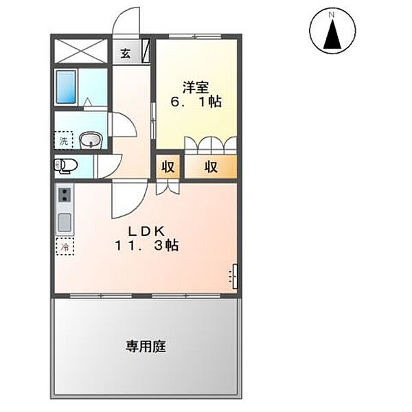 シャトーコリーヌ 101｜茨城県守谷市けやき台3丁目(賃貸アパート1LDK・1階・41.04㎡)の写真 その4