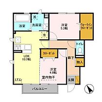 コンフォートＢ 101 ｜ 茨城県取手市下高井1400（賃貸アパート2LDK・1階・55.32㎡） その2