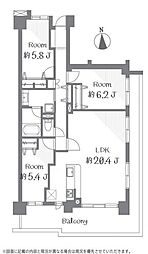 エステ・プラザ京成佐倉駅前 3LDKの間取図画像