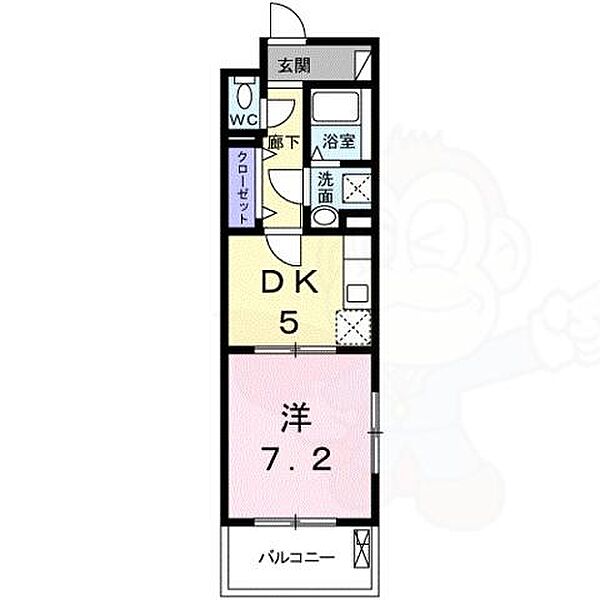 ヴィラ デュース ｜京都府京都市西京区樫原盆山(賃貸マンション1DK・1階・32.84㎡)の写真 その2