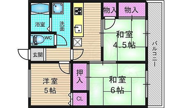 ONコーポ ｜京都府京都市西京区桂徳大寺北町(賃貸アパート3K・1階・40.80㎡)の写真 その2